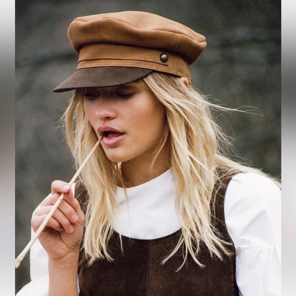 Lack Of Color Brown Two-Tone Baker Boy Cap